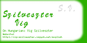 szilveszter vig business card